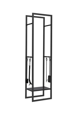 Range-bûches vertical et ses accessoires - Noir
