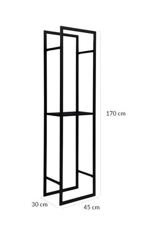 Range bûches avec étagères - 170 cm
