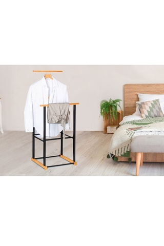 Valet de chambre en bambou - Noir et naturel