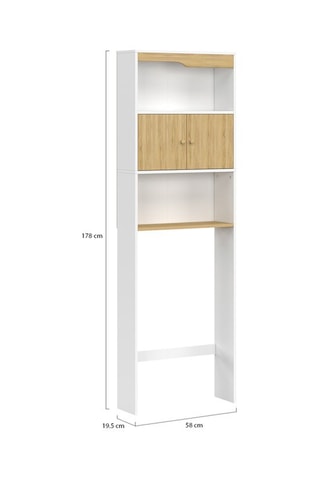 Meuble WC 2 portes - 58 x 19,5 x 178 cm