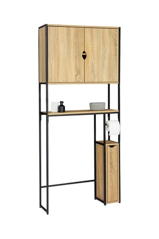 Meuble de salle de bain - Imitation bois et noir