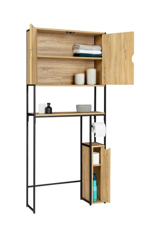Meuble de salle de bain - Imitation bois et noir