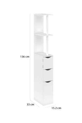 Colonne pour salle de bain 1 porte - 15,2 x 33 x 136 cm