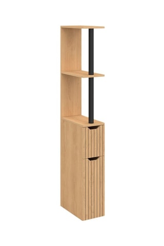 Colonne salle de bain 2 portes Faustine - Imitation bois