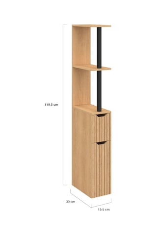 Colonne salle de bain 2 portes Faustine - Imitation bois