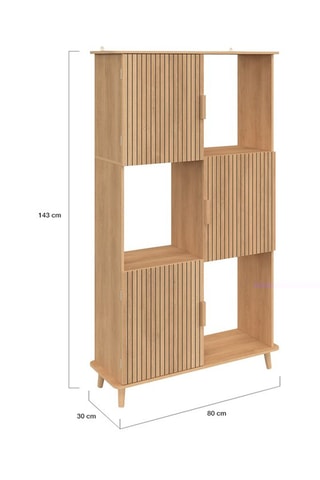 Etagère Faustine 3 portes - 80 x 30 x 143 cm 
