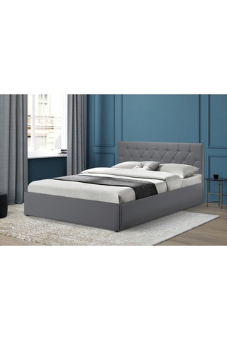 Lit-coffre avec sommier Austin - Gris