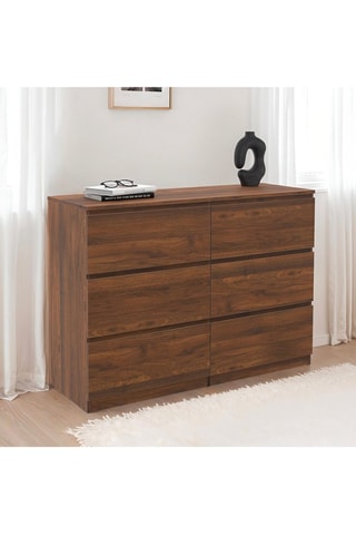 Commode 6 tiroirs Tom - Imitation bois