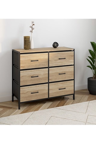 Commode 6 tiroirs Iris - 80 x 30 x 70 cm