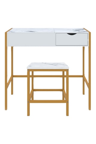 Coiffeuse et tabouret Glam - 83 x 113 x 39,5 cm / 35 x 40,5 x 35 cm