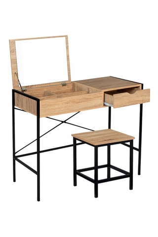 Coiffeuse et tabouret Alana - Blanc