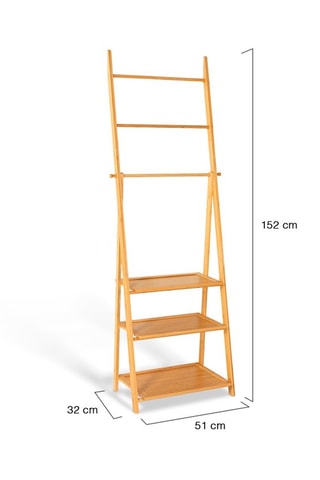 Etagère porte-serviette Maya - Structure en bambou - 53 x 31 x 152 cm