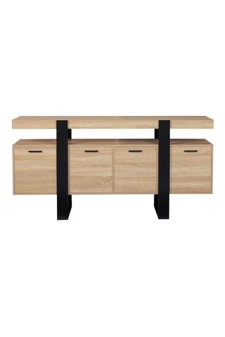 Buffet 4 portes Brixton - Imitation bois et noir