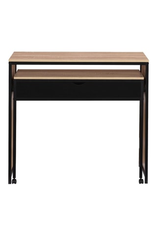 Bureau extensible Manhattan - Noir et imitation bois