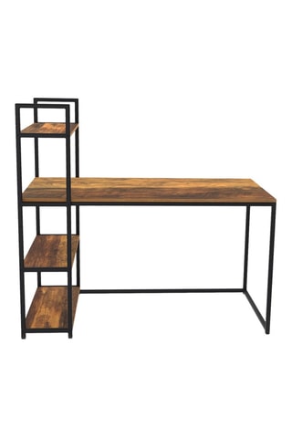 Bureau-bibliothèque 2 en 1 Elize - Imitation bois et noir