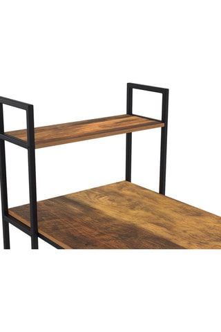 Bureau-bibliothèque 2 en 1 Elize - Imitation bois et noir