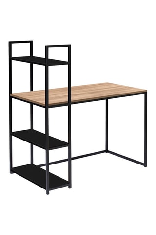 Bureau bibliothèque Manhattan - Imitation bois et métal