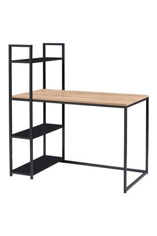 Bureau bibliothèque Manhattan - Imitation bois et métal