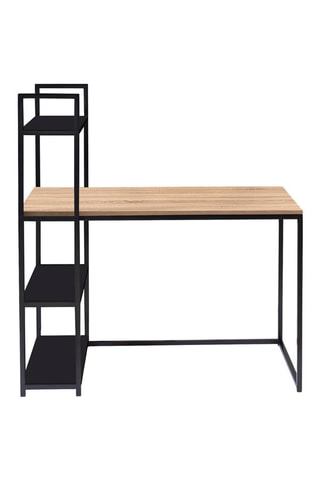 Bureau bibliothèque Manhattan - Imitation bois et métal