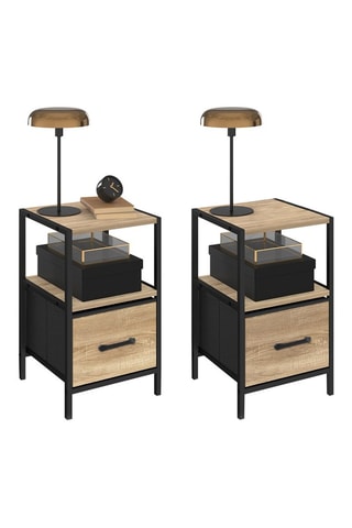 2 tables de chevet 1 tiroir Iris - 30 x 50 x 30 cm