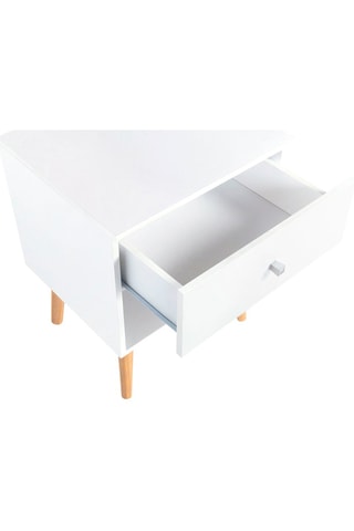 2 tables de chevet 1 tiroir Emmie - Imitation bois et blanc