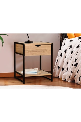 2 tables de chevets Manufacture - Noir et imitation bois
