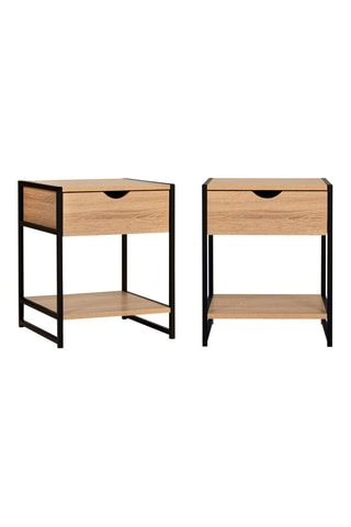 2 tables de chevets Manufacture - Noir et imitation bois