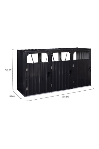 Cache-poubelles triple  - 221 x 80 x 120 cm