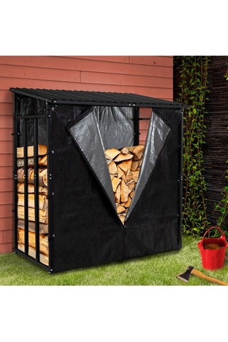 Abri bûches avec housse de protection zippée
