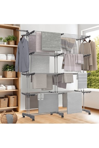 Séchoir extensible 4 niveaux pliable - 50 m d'étendage