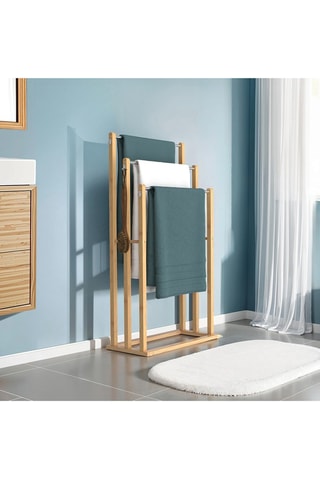 Porte-serviettes Maya 3 niveaux en bambou - Naturel