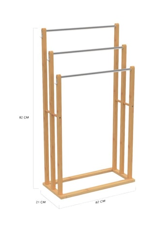 Porte-serviettes Maya 3 niveaux en bambou - Naturel