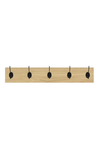 2 porte-manteaux muraux - Imitation bois et noir