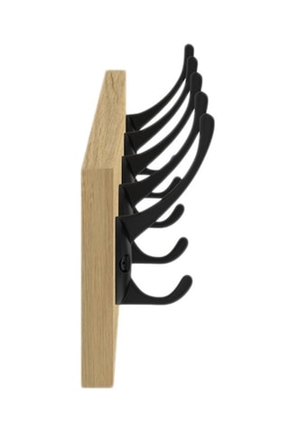 2 porte-manteaux muraux - Imitation bois et noir