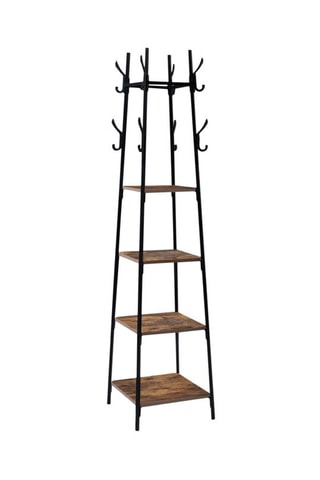 Porte-manteau Elize - Noir et imitation bois