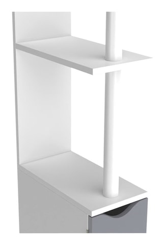 Meuble WC 2 portes - Blanc et gris foncé