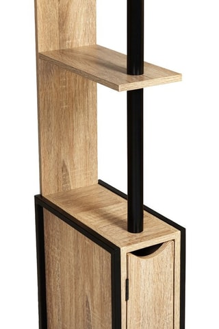 Meuble WC 2 portes Timéo - 
Noir et naturel