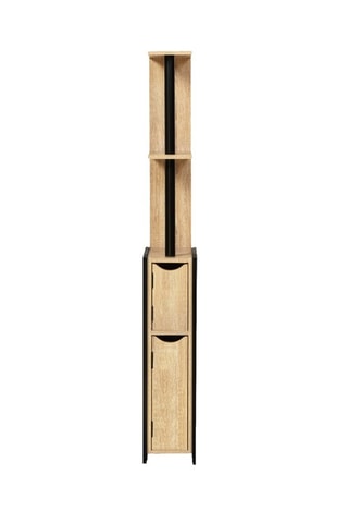 Meuble WC 2 portes Timéo - 
Noir et naturel