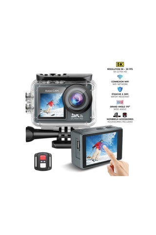Caméra sport Eko - Modèle Delta - 5K - Wi-Fi - Double écran