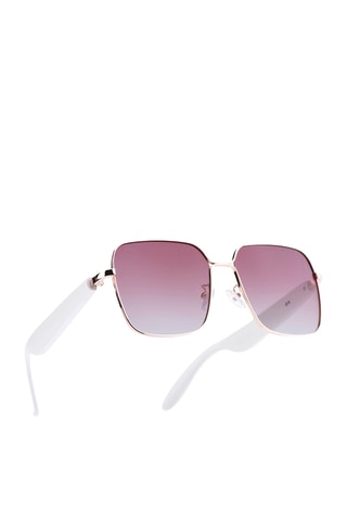 Lunettes de soleil polarisées et connectées Mogie - Modèle Nyra - Bluetooth - Blanc et doré rose
