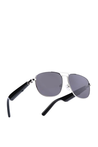 Lunettes de soleil polarisées et connectées Mogie - Modèle Thalos - Bluetooth - Argenté et noir