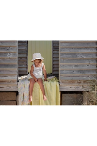 Dubbelzijdig Bobhoedje Pastel Braids - Geel