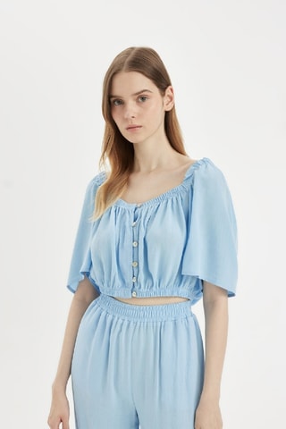 Camisa regular - Azul-claro