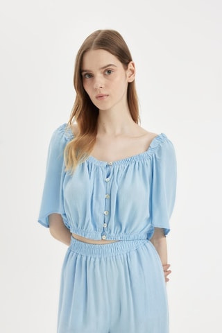 Camisa regular - Azul-claro