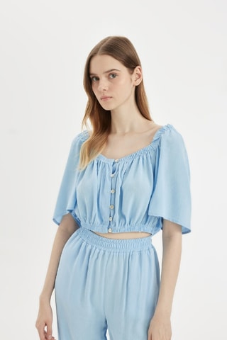 Camisa regular - Azul-claro