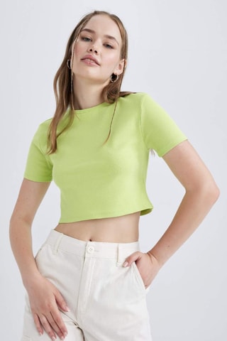 T-shirt cropped - Verde-claro