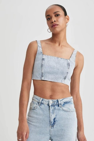 Crop top de ganga - Azul-claro