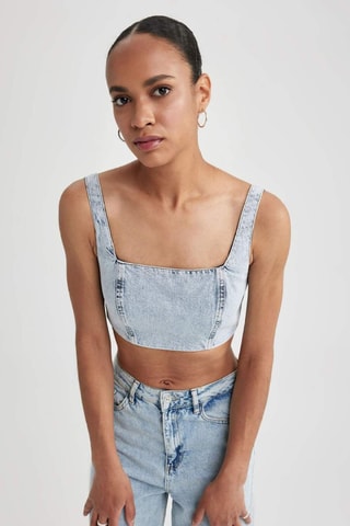Crop top de ganga - Azul-claro