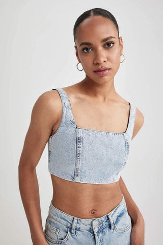 Crop top de ganga - Azul-claro
