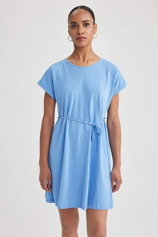 Vestido direito - Azul-claro
